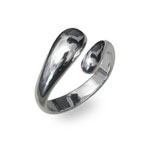 Tiffany Style Elongated Teardrop Sterling Silver Ring