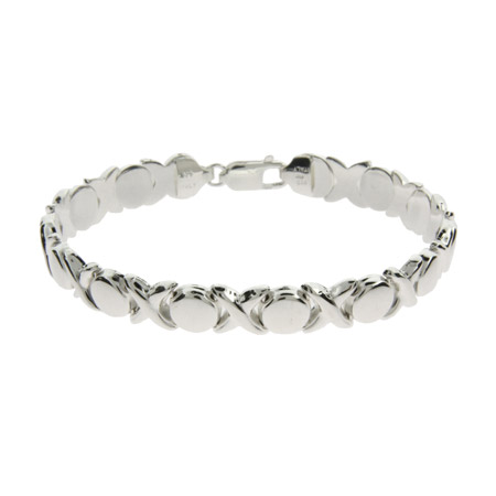 Tiffany Style Sterling Silver Hugs and Kisses Bracelet