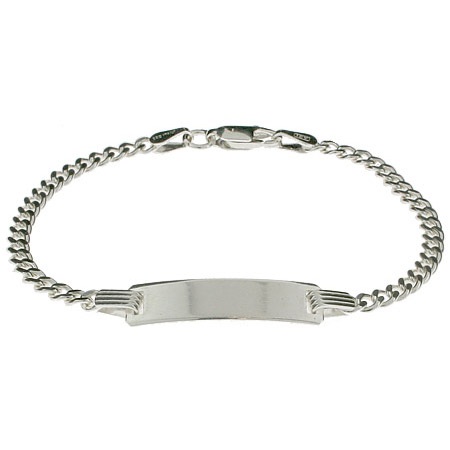 Sterling Silver Curb Link 6 Inch Kids ID Bracelet