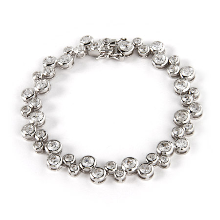Tiffany Style Sterling Silver and CZ Bubbles Bracelet