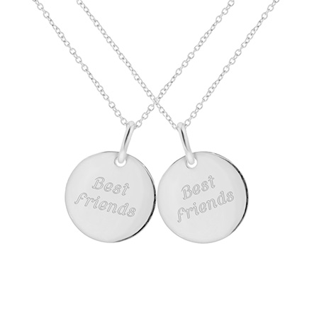  Necklace on Silver Jewelry   Engravable Sterling Silver Best Friends Necklace