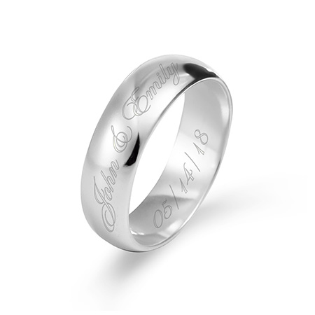 Sterling Silver Engraved Couples Message Ring