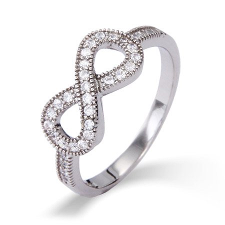 Sparkling Pave CZ Infinity Ring
