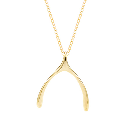 Tiffany Style Gold Vermeil Wishbone Pendant